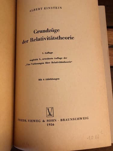Grundzüge der Relativitätstheorie 1956 1st Einstein Ed. theory of relativity - Thumbnail 3