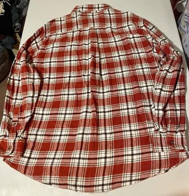 Croft & Barrow Shirt Mens XL Red Plaid Flannel Long Sleeve Button Up Casual - Thumbnail 5