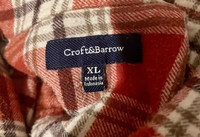 Croft & Barrow Shirt Mens XL Red Plaid Flannel Long Sleeve Button Up Casual - Thumbnail 2