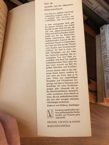 Grundzüge der Relativitätstheorie 1956 1st Einstein Ed. theory of relativity - Thumbnail 7