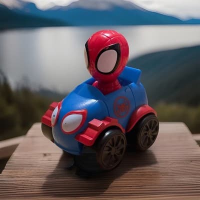 Spidey and His Amazing Friends Mini Vehicle Marvel 2020 Hydro Armor Spidey - Thumbnail 4