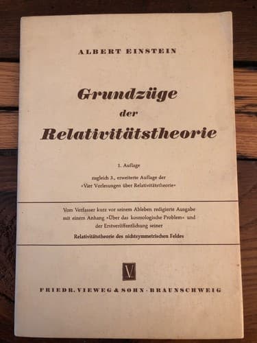 Grundzüge der Relativitätstheorie 1956 1st Einstein Ed. theory of relativity - Image 1