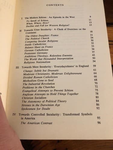The Modern Schism: Three Paths to the Secular 1st Edition Hardcover 1969 - Thumbnail 4