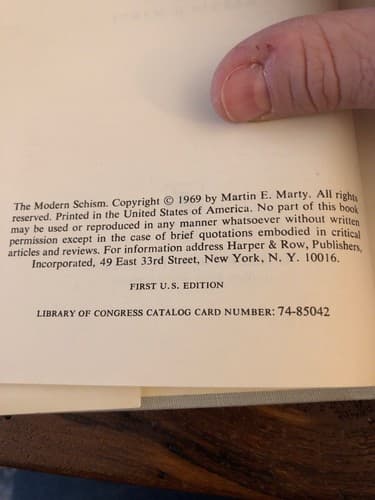 The Modern Schism: Three Paths to the Secular 1st Edition Hardcover 1969 - Thumbnail 3