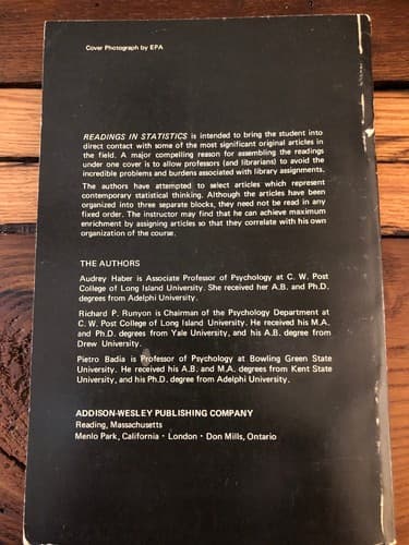 Readings in Statistics Haber Runyon Badia 1970 Softcover 1st Edition - Thumbnail 6