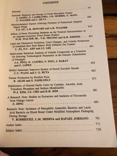 Journal of Food Quality Vol 22, #6 1999 Softcover - Thumbnail 3