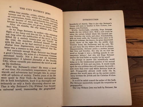 VERY RARE FIND The city without Jews; A novel of our time Hugo Bettauer 1936 HC - Thumbnail 8
