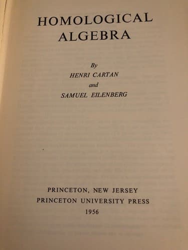 Homological Algebra Princeton Mathematical Series No 19 1956 Carton & Eilenberg - Thumbnail 2