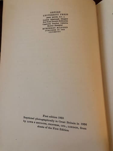 A First Course in Differential Equations 1936 1st British Printing Oxford HC - Thumbnail 2
