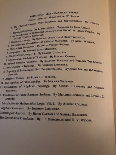 Homological Algebra Princeton Mathematical Series No 19 1956 Carton & Eilenberg - Thumbnail 3