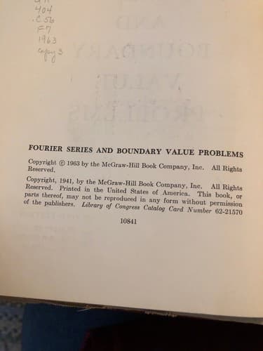 Fourier Series and Boundary Value Problems 2nd Edition -Fair- Reading Copy Only - Thumbnail 3