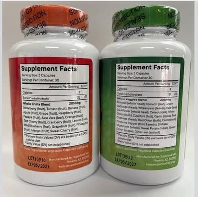 Superfood MD Fruits and Veggies Supplement - 90 Fruit and 90 Veggie Ct Exp 3/27 - Thumbnail 7
