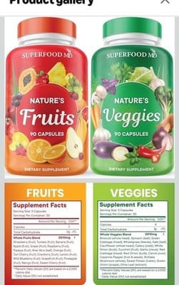 Superfood MD Fruits and Veggies Supplement - 90 Fruit and 90 Veggie Ct Exp 3/27 - Thumbnail 2