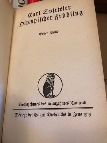 Olympischer Frühling Band 1 / 1919 German Hardcover - Thumbnail 2