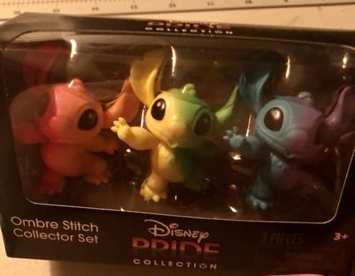 Disney Stitch Pride Collection 3 Piece Ombre Stitch Figure Collector Set NEW - Thumbnail 2