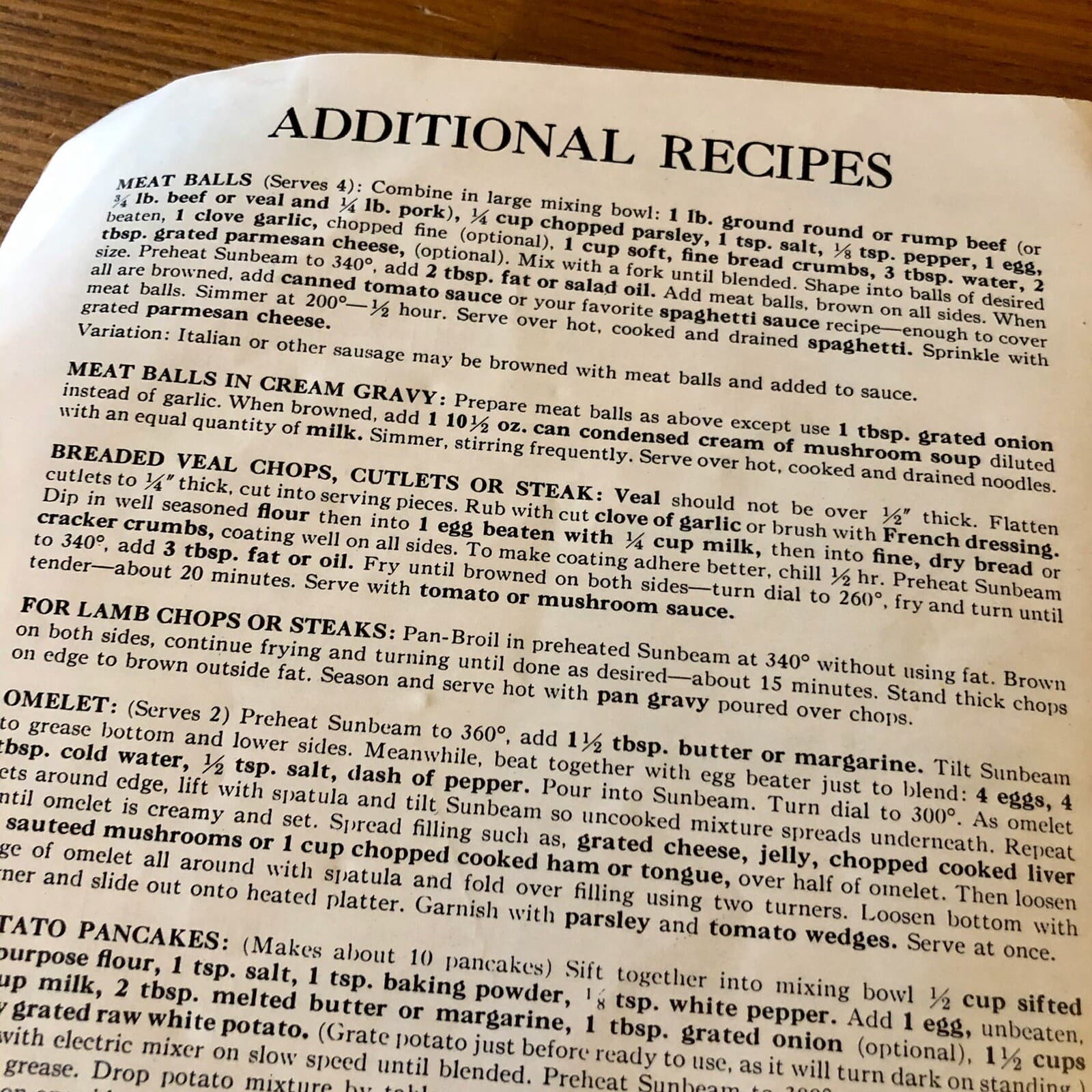 1953 SUNBEAM Controlled Heat Automatic FRYPAN Manual Recipes Guide - Thumbnail 5