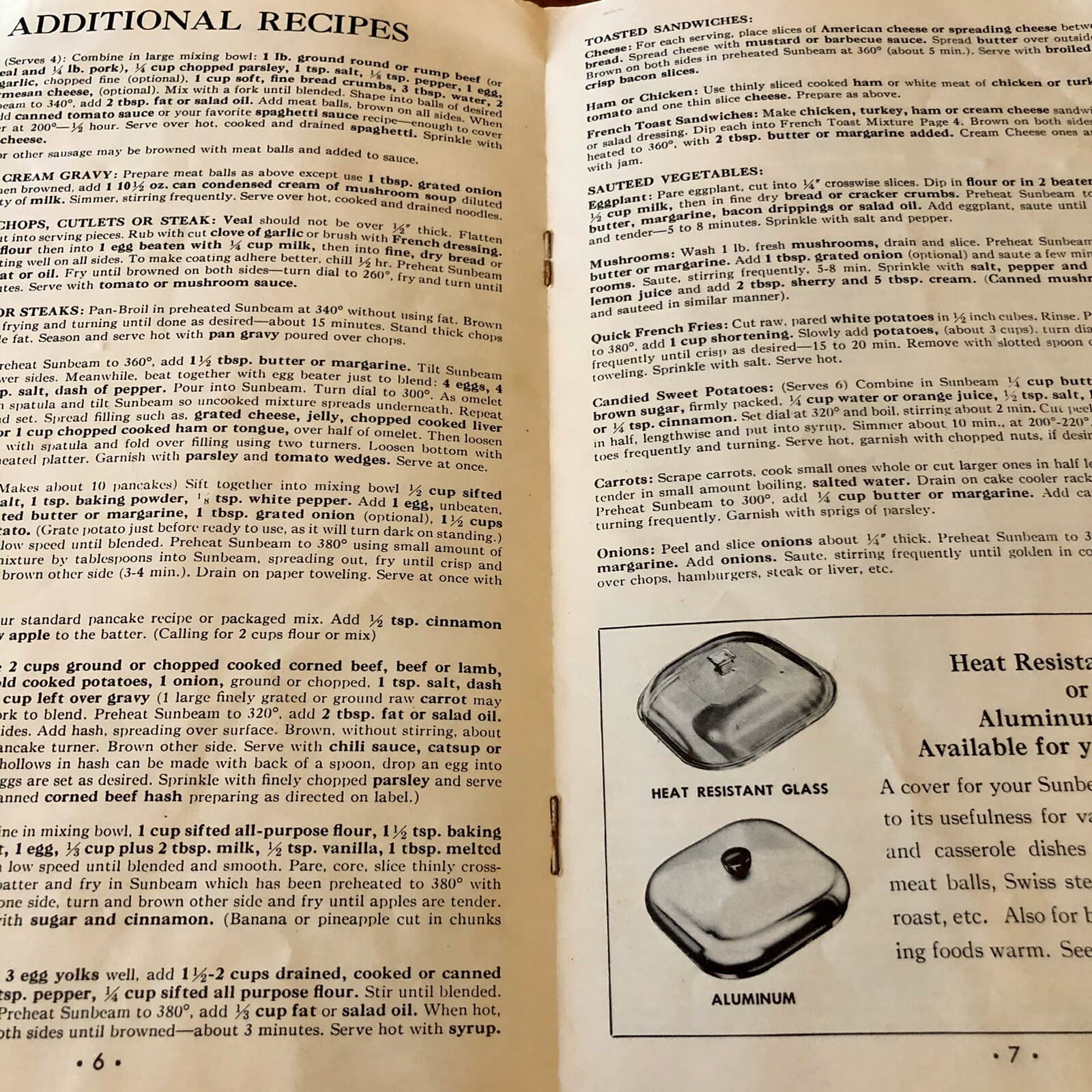 1953 SUNBEAM Controlled Heat Automatic FRYPAN Manual Recipes Guide - Thumbnail 3
