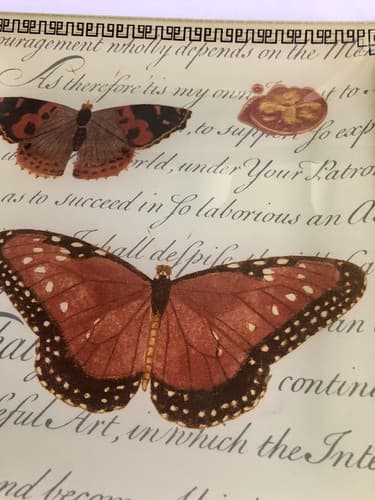 Two BUTTERFLY Butterflies Glass Decorative Square Plates 8” Across - Thumbnail 6