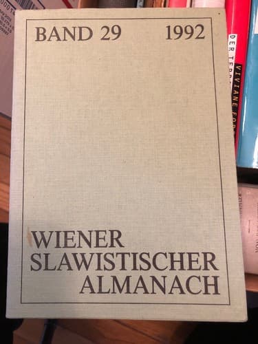 Wiener Slawistischer Almanach. Band 29. 1992 - Image 1