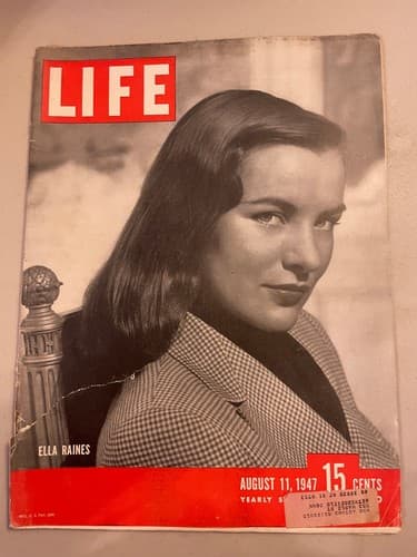 Vintage Life Magazine - August 11, 1947 Ella Raines, Matterhorn, bikini photo sh - Image 1