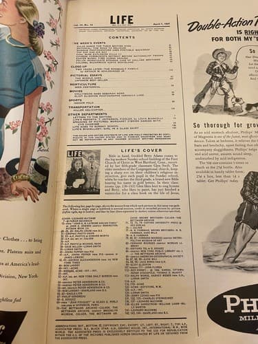 Vintage Life Magazine April 7, 1947 Sunday school, Hillier Helicopter, Hollywood - Thumbnail 3