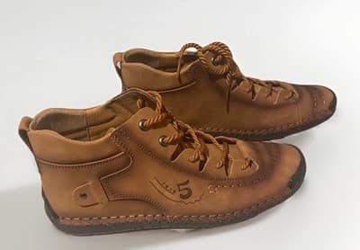NEW UNUSED 5 1978 FASHION BROWN LEATHER 46/12 MENS LACE UP COMFORT SHOES NWOT - Image 1
