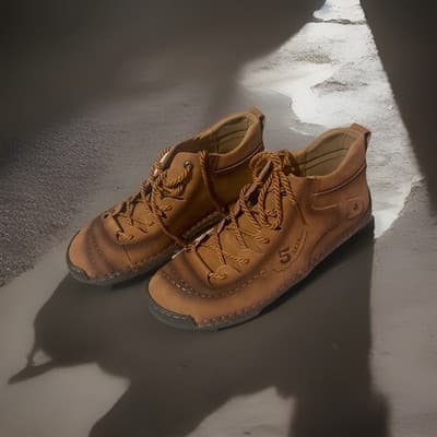 NEW UNUSED 5 1978 FASHION BROWN LEATHER 46/12 MENS LACE UP COMFORT SHOES NWOT - Thumbnail 6