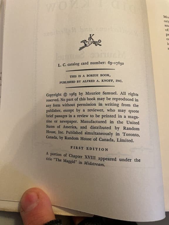 Little Did I Know: Recollections and Reflections by Maurice Samuel. 1st edition - Thumbnail 5