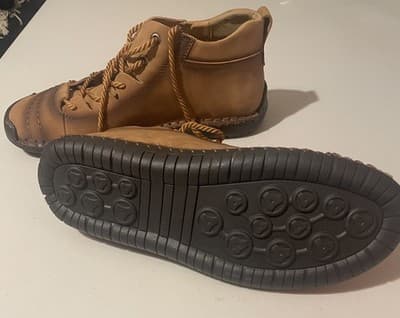 NEW UNUSED 5 1978 FASHION BROWN LEATHER 46/12 MENS LACE UP COMFORT SHOES NWOT - Thumbnail 3