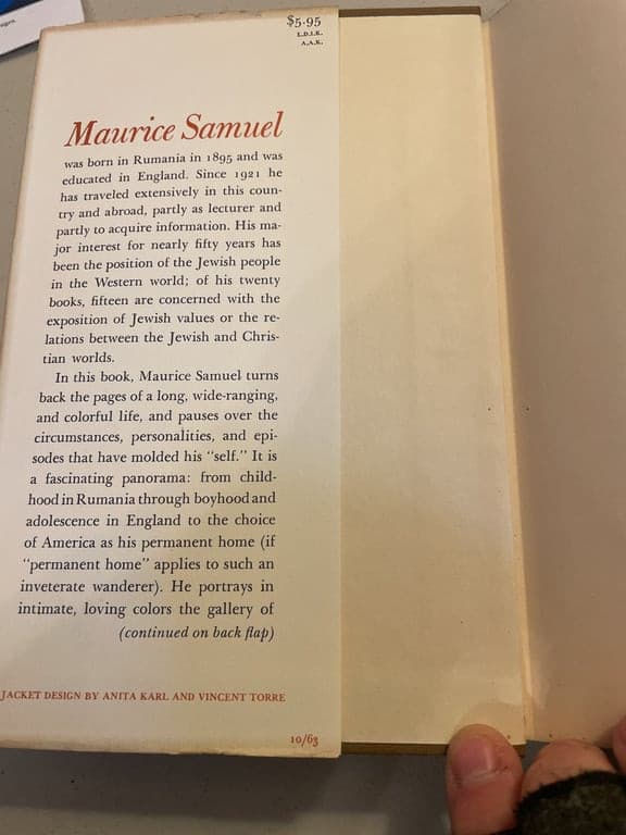 Little Did I Know: Recollections and Reflections by Maurice Samuel. 1st edition - Thumbnail 3