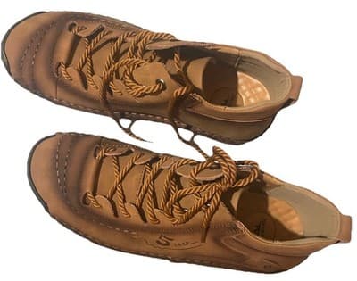 NEW UNUSED 5 1978 FASHION BROWN LEATHER 46/12 MENS LACE UP COMFORT SHOES NWOT - Thumbnail 4