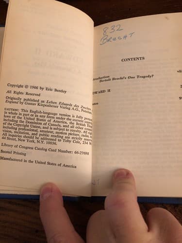 Edward II By Brecht. Softcover That’s Been Professionally Bound Into a HC - Thumbnail 5