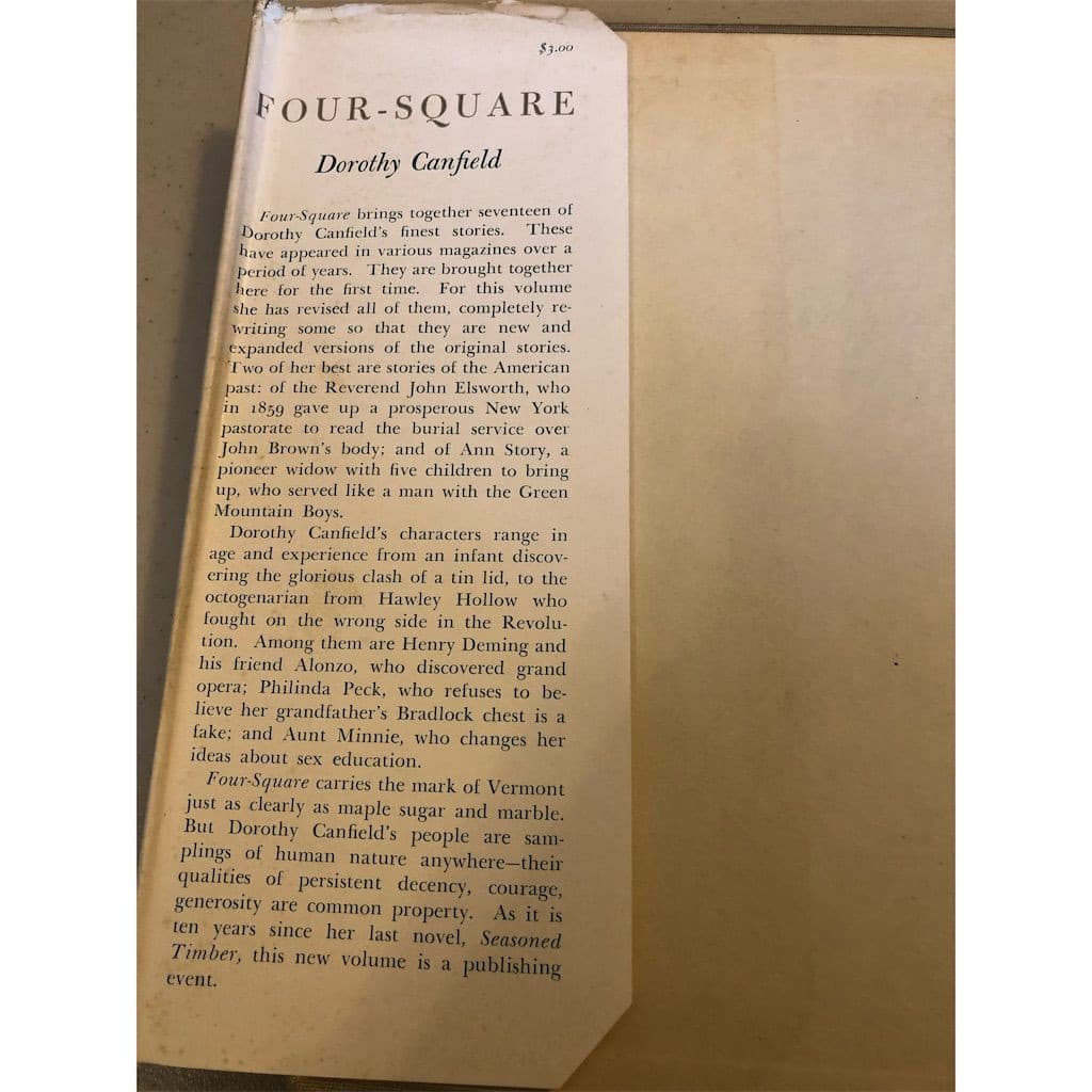 1st edition Four-Square Dorothy Canfield 1949 Hardcover Short Stories Vintage - Thumbnail 3