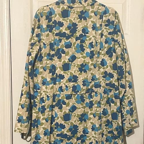 OLD NAVY Women’s Floral Print Button Down Jacket XL Blue Green Lightweight / CL1 - Thumbnail 3