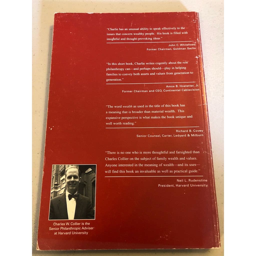 Wealth in Families by Charles W. Collier Paperback Book - Thumbnail 2