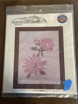 Mountain Aura Needle Art Bitterroot Cross Stitch Kit Complete Montana - Image 1