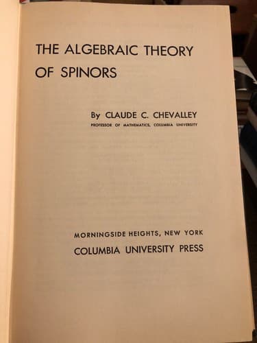 RARE algebraic theory of spinors (Columbia bicentennial editions and studies) - Thumbnail 2