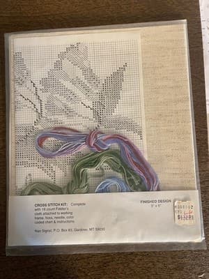 Mountain Bluebell Cross Stitch Kit Mountain Aura Vintage Needle Art - Thumbnail 2