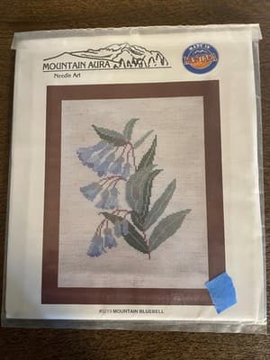 Mountain Bluebell Cross Stitch Kit Mountain Aura Vintage Needle Art - Image 1