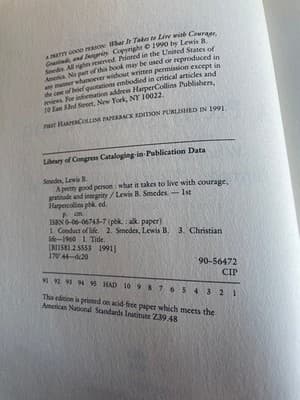 A Pretty Good Person Lewis B. Smedes 1991 First Edition HarperSanFrancisco - Thumbnail 4