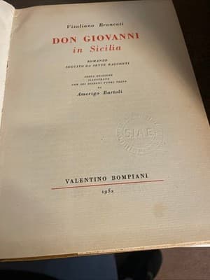 Don Giovanni in Sicilia Vitaliano Brancati 1952 VI Edizione Illustrated - Thumbnail 5
