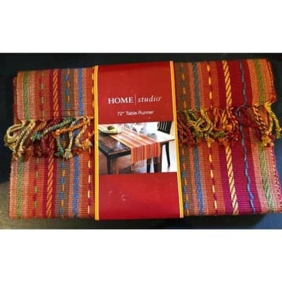 Fiesta Multicolor Serape 14x72 inches Table Runner Home studio - Image 1