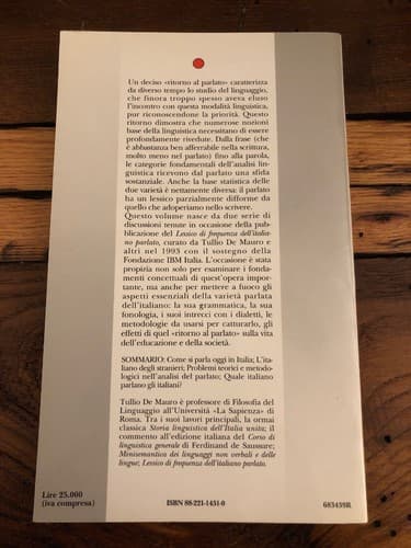 COME PARLANO GLI ITALIANI A Cura Di Tullio De Mauro - Thumbnail 2