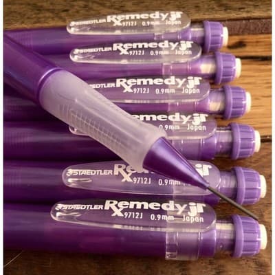 SEVEN purple Japan .9mm staedtler remedy jr. mechanical pencils Arthritis Eraser - Thumbnail 2