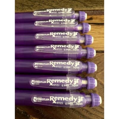 SEVEN purple Japan .9mm staedtler remedy jr. mechanical pencils Arthritis Eraser - Thumbnail 3