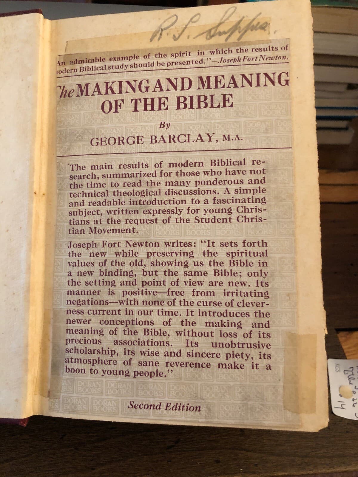 The Making Snd Meaning Of The Bible George Barclay 1924 Hardcover - Thumbnail 2