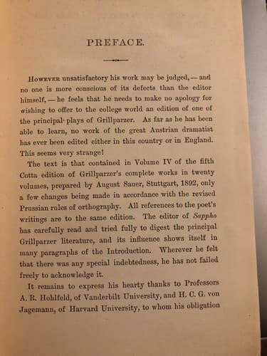 Grillparzer's Sappho. Sappho, Trauerspiel in Fuenf Aufzuegen 1900 hc ginn & co - Thumbnail 4