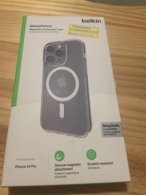 Belkin SheerForce MagSafe Case iPhone 14 Pro Clear Scratch Resistant Magnetic - Image 1