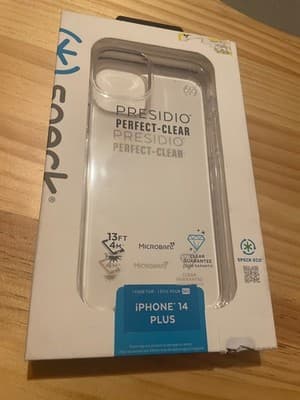 Speck Presidio Perfect Clear Case iPhone 14 Plus Clear 13FT Drop Microban New - Image 1