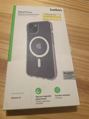 Belkin SheerForce Case iPhone 14 MagSafe Compatible Clear Magnetic Protective - Image 1